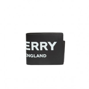 버버리 남성 잉글랜드 로고 프린팅 로고 반지갑 블랙